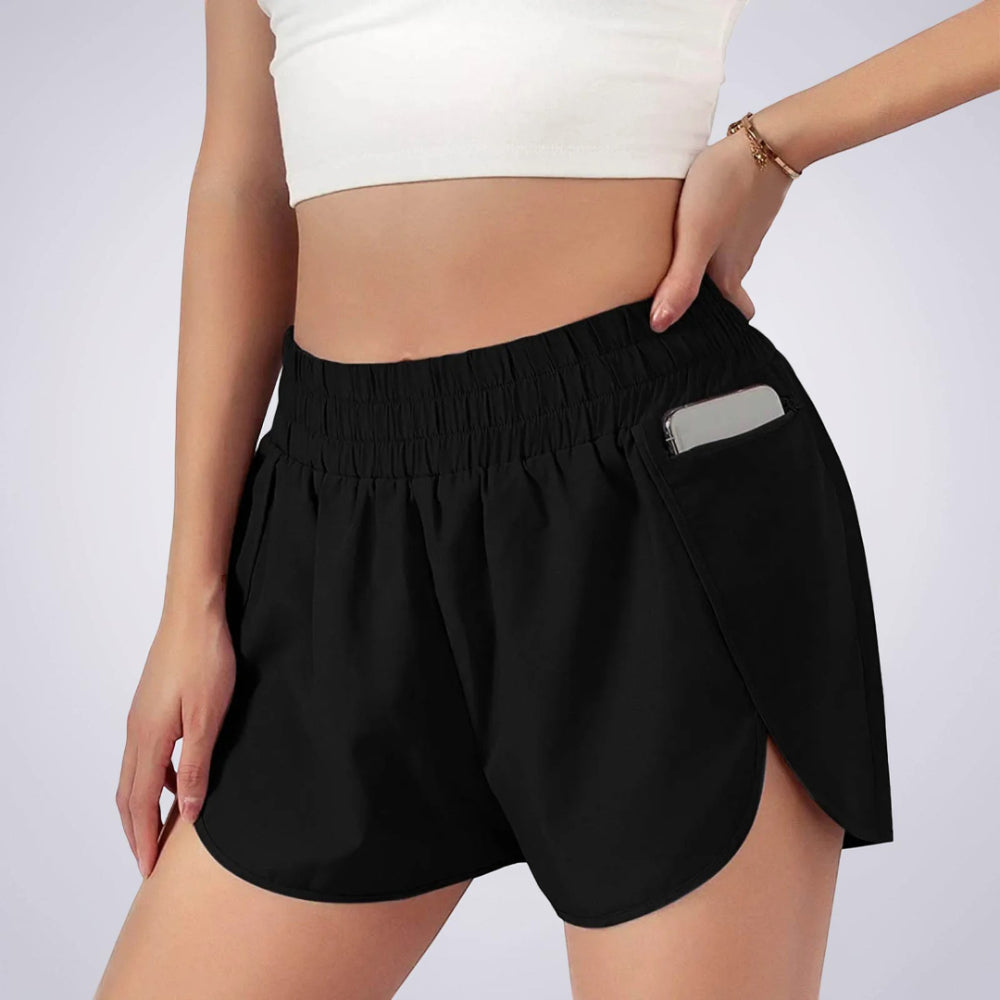 Damen Sportshorts Laufshorts High Waist Fitness Gym Shorts
