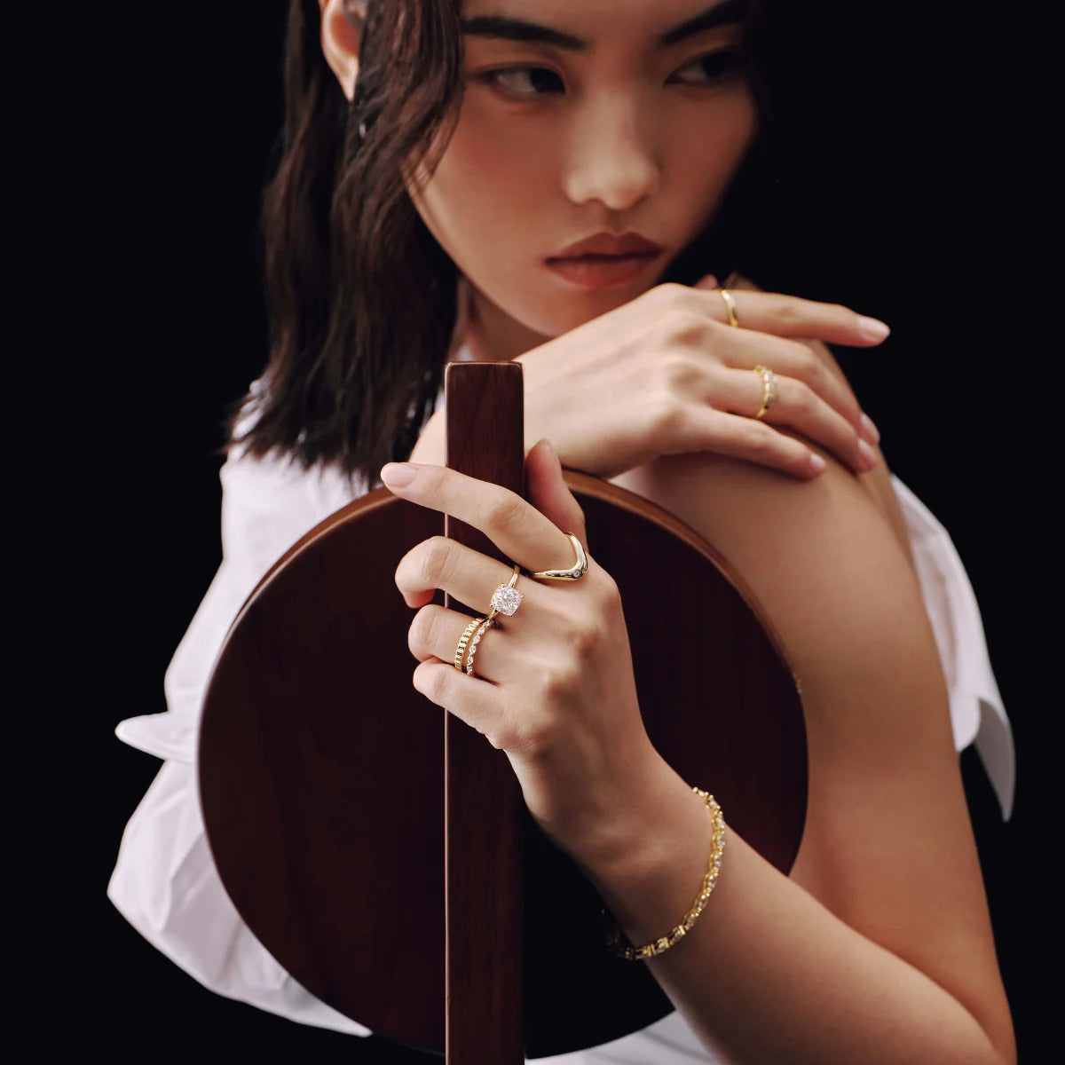 Damen Ehering Marquise Stein Eternity Band Platin 2