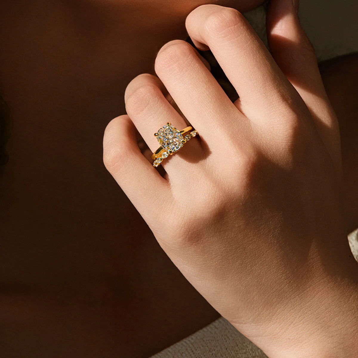 Damen Ehering Marquise Stein Eternity Band Platin 4