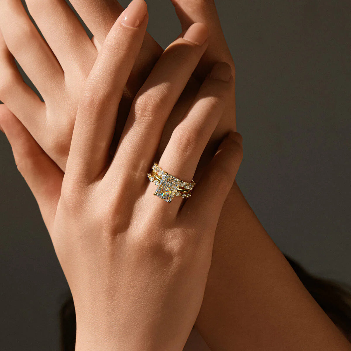 Damen Ehering Marquise Stein Eternity Band Platin 7