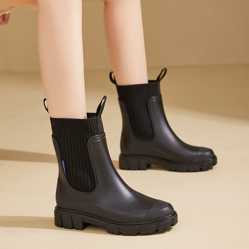 Damen Gummistiefel Wasserdicht Rutschfest 4
