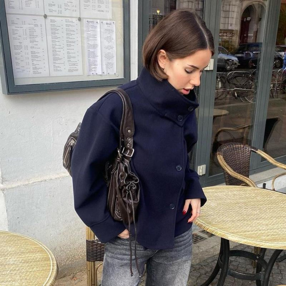 Damen Kurzmantel Zweireihig 8