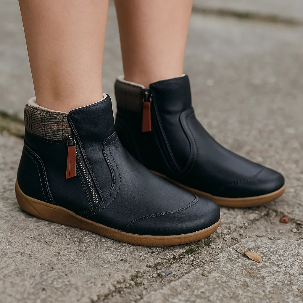 Damen Orthopädisch Wasserdicht Bequem Lederstiefel 3