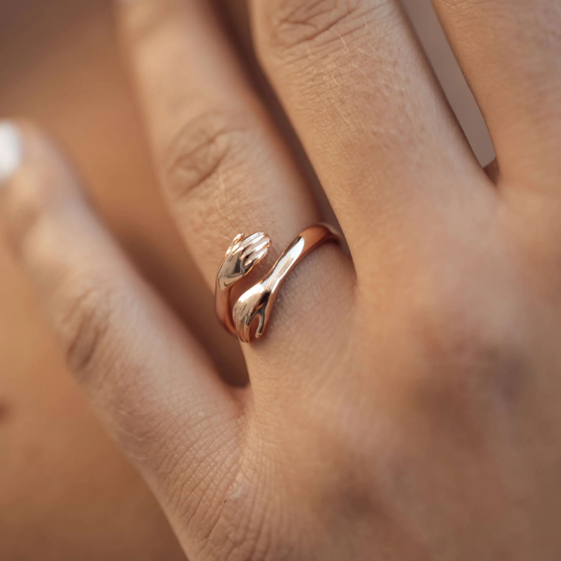 Damen Ring Liebe Umarmung Verstellbarer 10