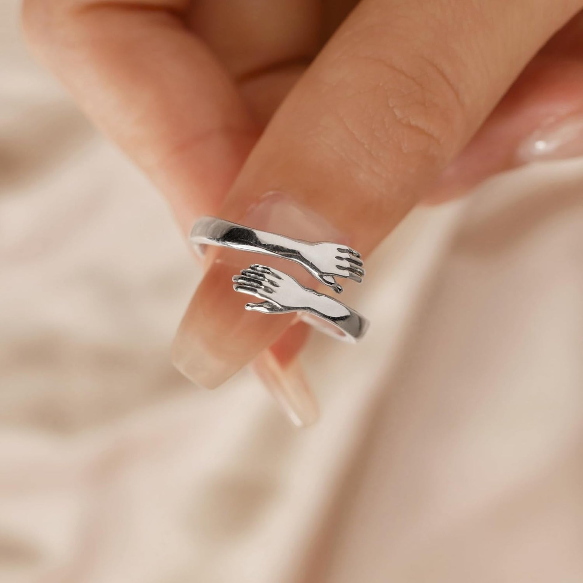 Damen Ring Liebe Umarmung Verstellbarer 3