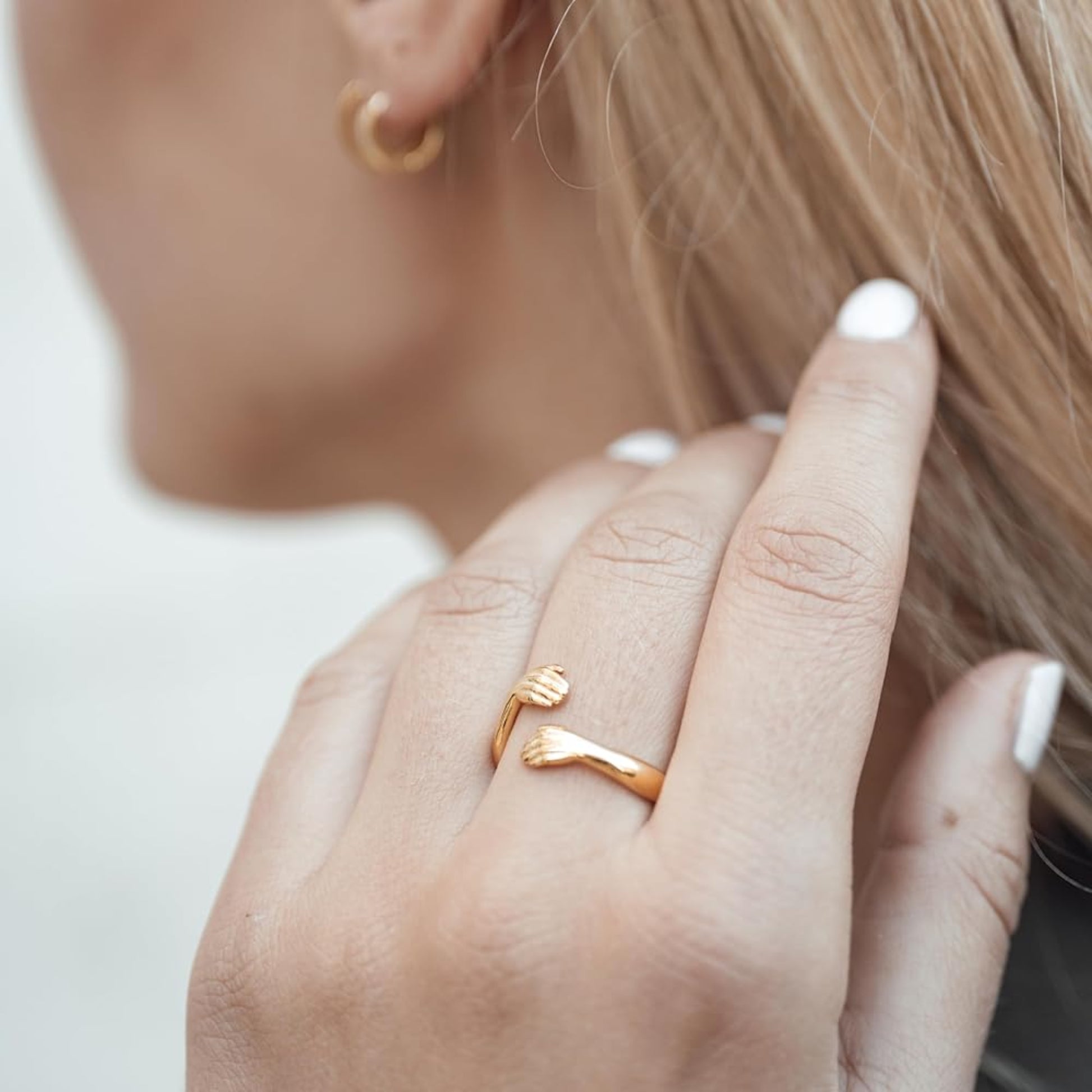 Damen Ring Liebe Umarmung Verstellbarer 5