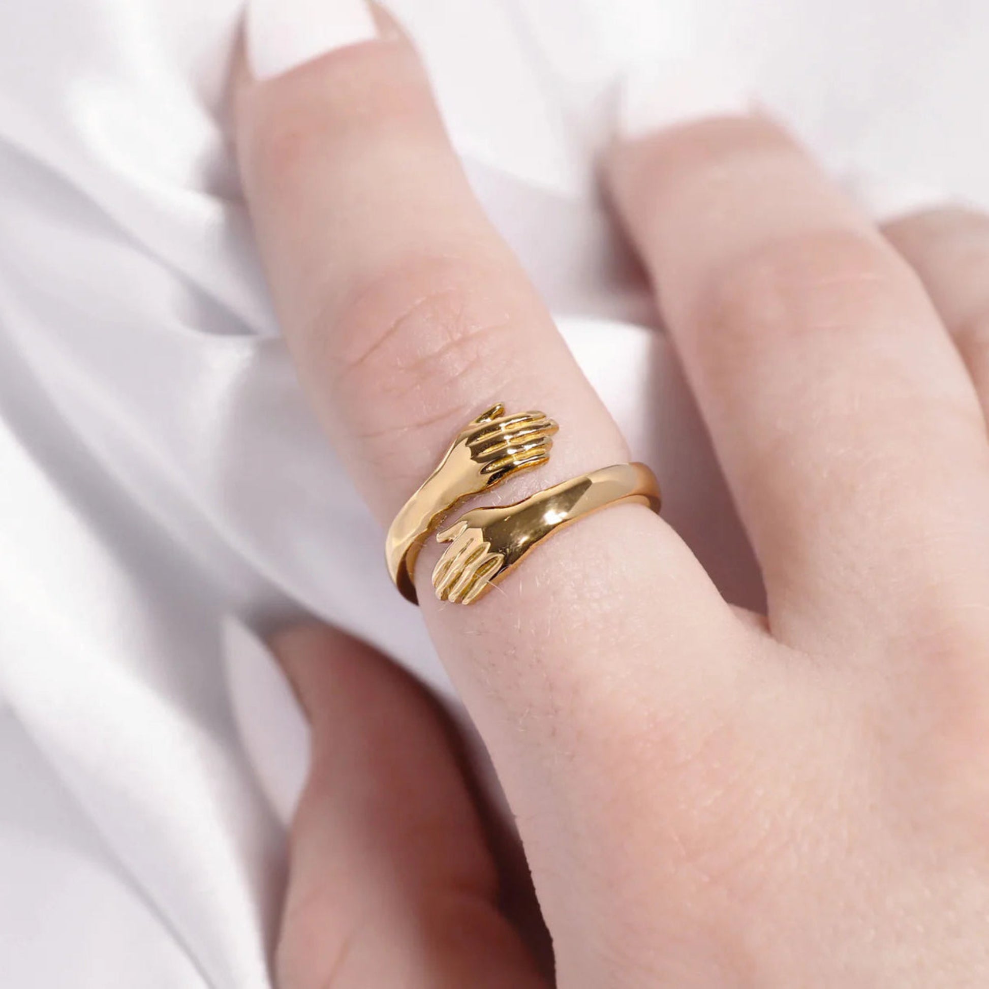 Damen Ring Liebe Umarmung Verstellbarer 7
