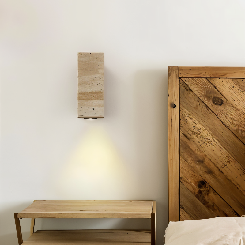 TravertinLight | Elegante Wandleuchte aus Marmor