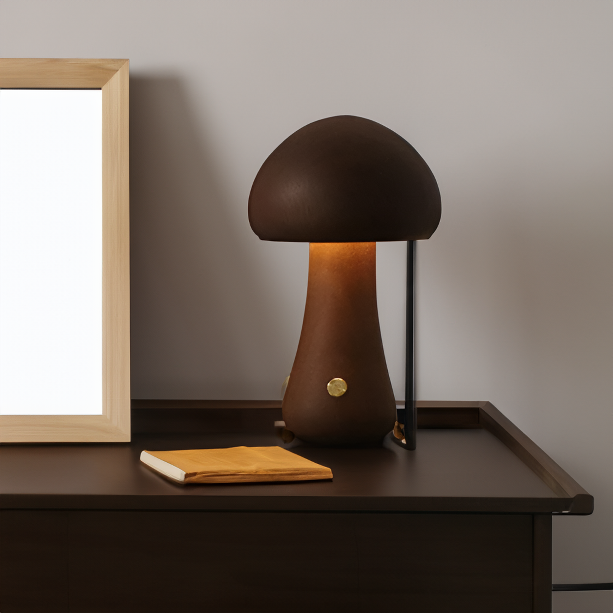 MushyGlow | LED Nachttischlampe aus Holz mit Touch-Bedienung