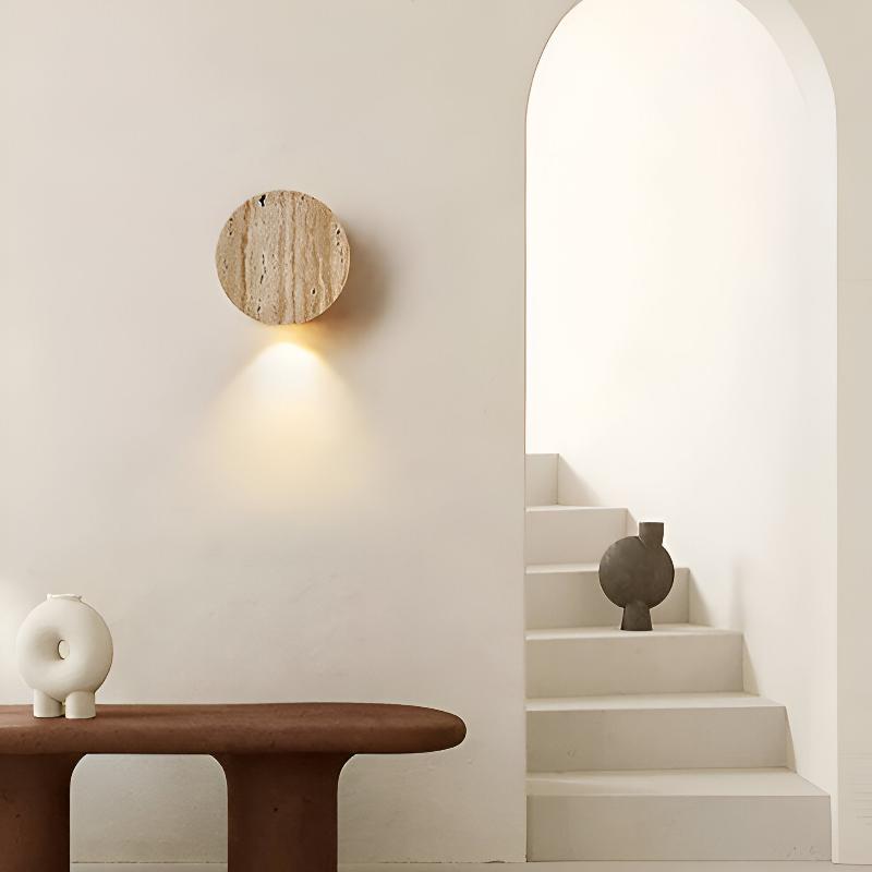 GloboseBeige | Minimalistische Marmor Wandleuchte mit warmem Licht