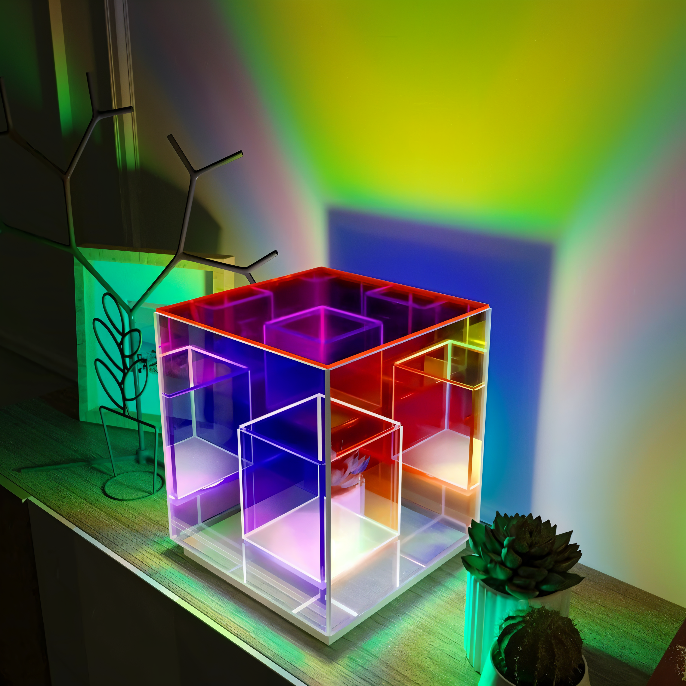 LumiCube | Faszinierende 3D-Illusion Tischlampe