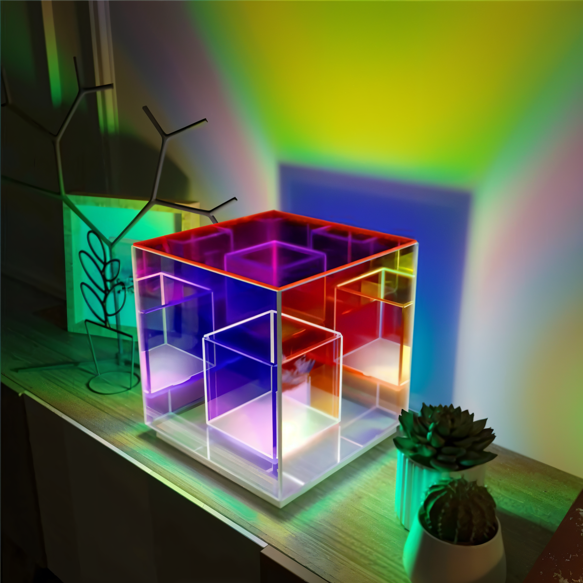 LumiCube | Faszinierende 3D-Illusion Tischlampe