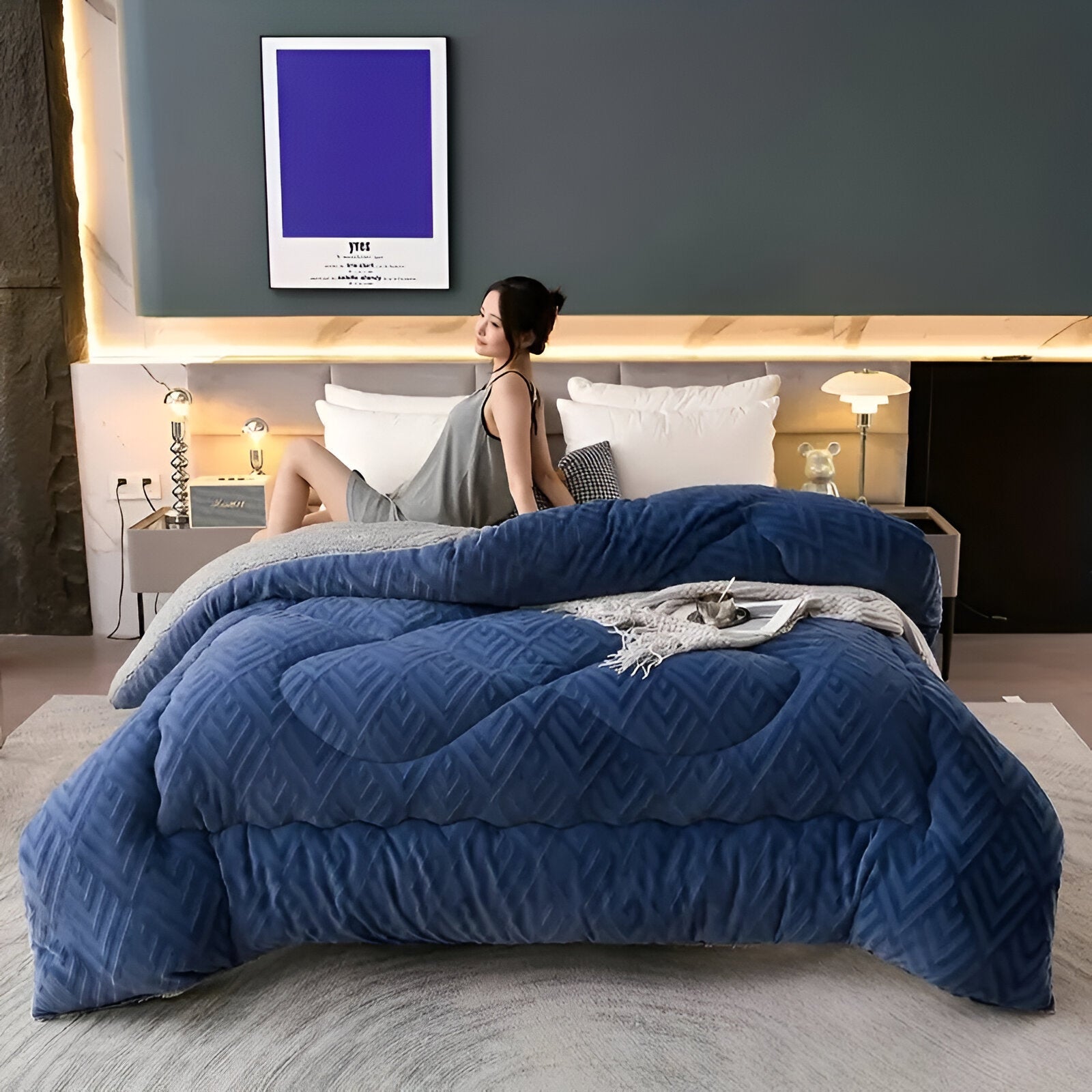LuxusTraum | Hochwertige Ganzjahres Bettdecke mit Plüsch-Feeling