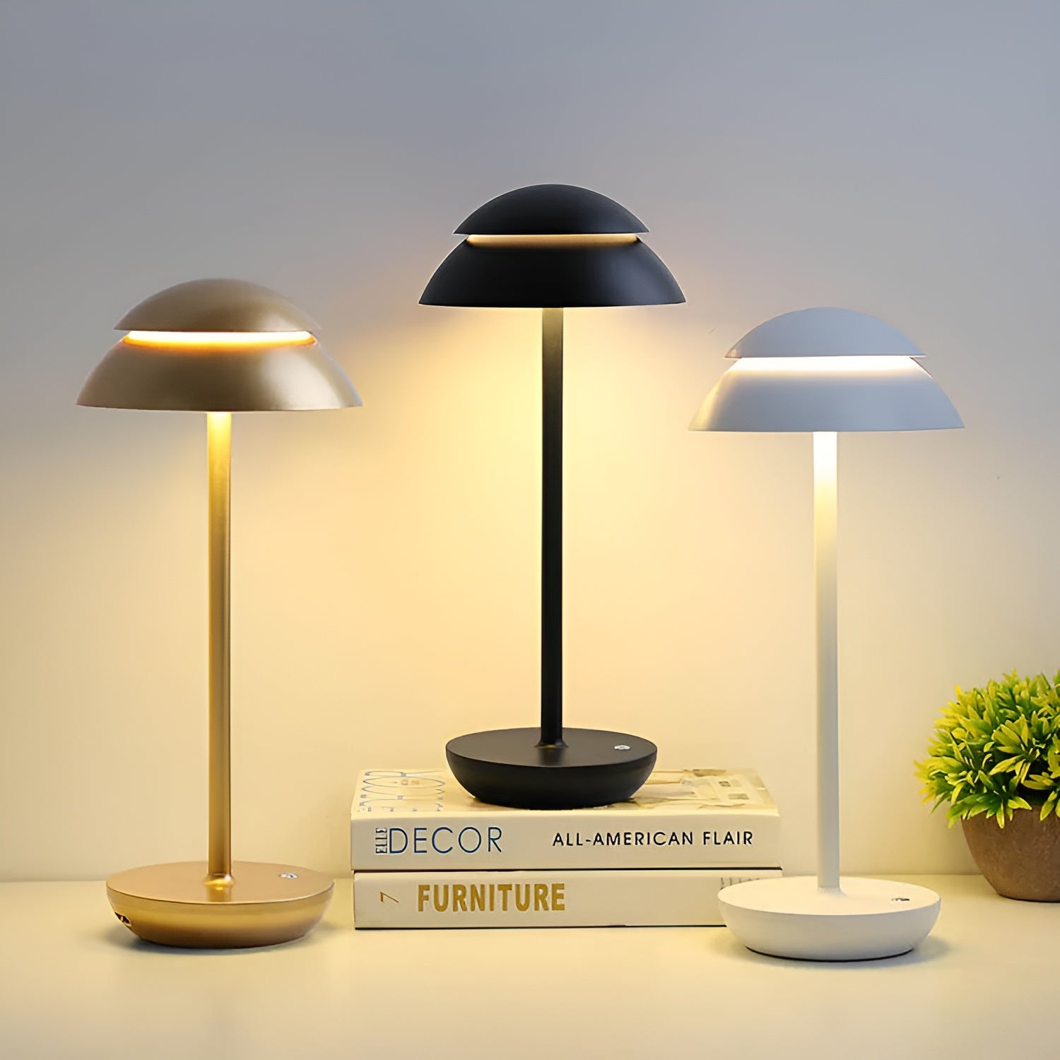 LumiShade | Dimmbare Kabellose LED-Tischlampe