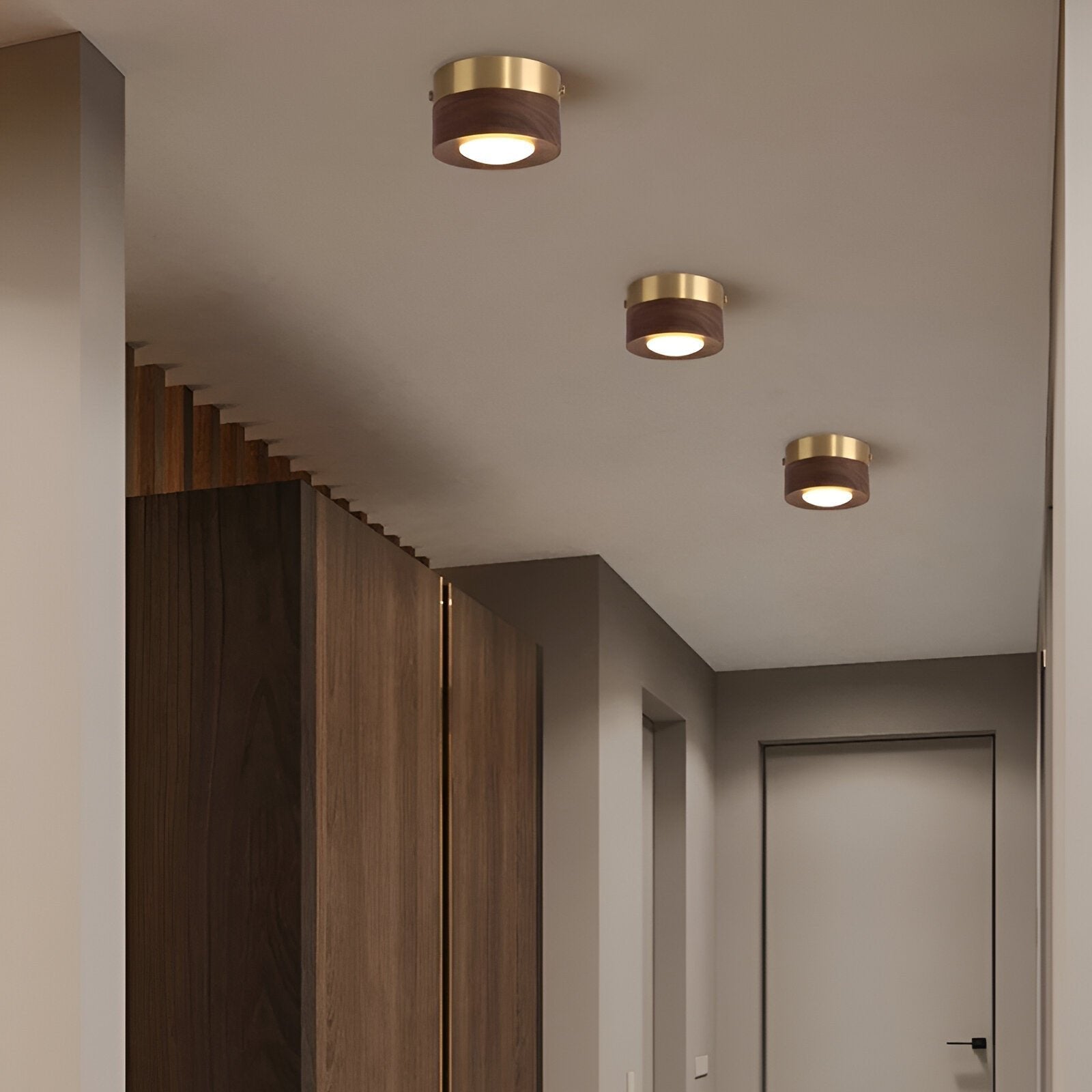 WoodAura | Walnussholz Moderne LED-Deckenleuchte