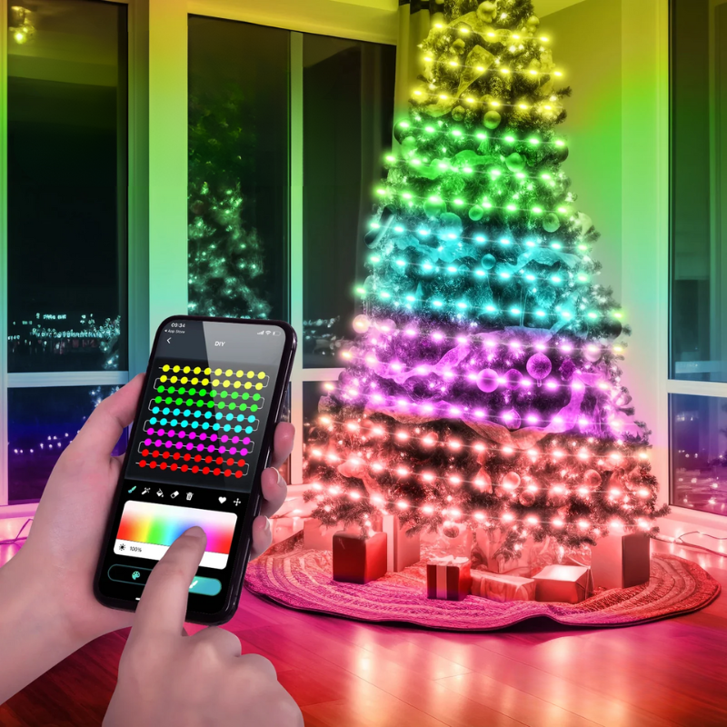 Festtagszauber | Mehrfarbige RGB Lichterkette für Weihnachten und Feiern