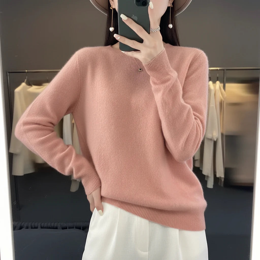 Womens Sweater Cashmere Crewneck Warm Pullover - Image 2