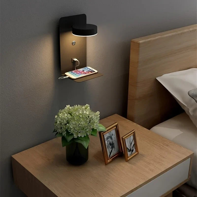 LumiCharge | Moderne Minimalistische Wandleuchte mit USB-Ladefunktion