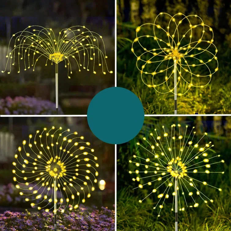 RainbowLicht | Solarbetriebene Gartenleuchte im Feuerwerk-Stil