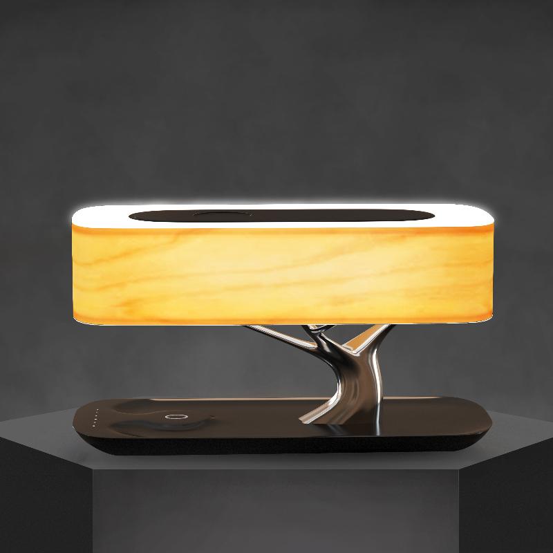 TreeLight | LED Tischleuchte mit kabellosem Laden und Bluetooth-Lautsprecher