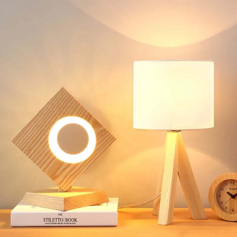 LumiWood | Skandinavische Holz Tischlampe