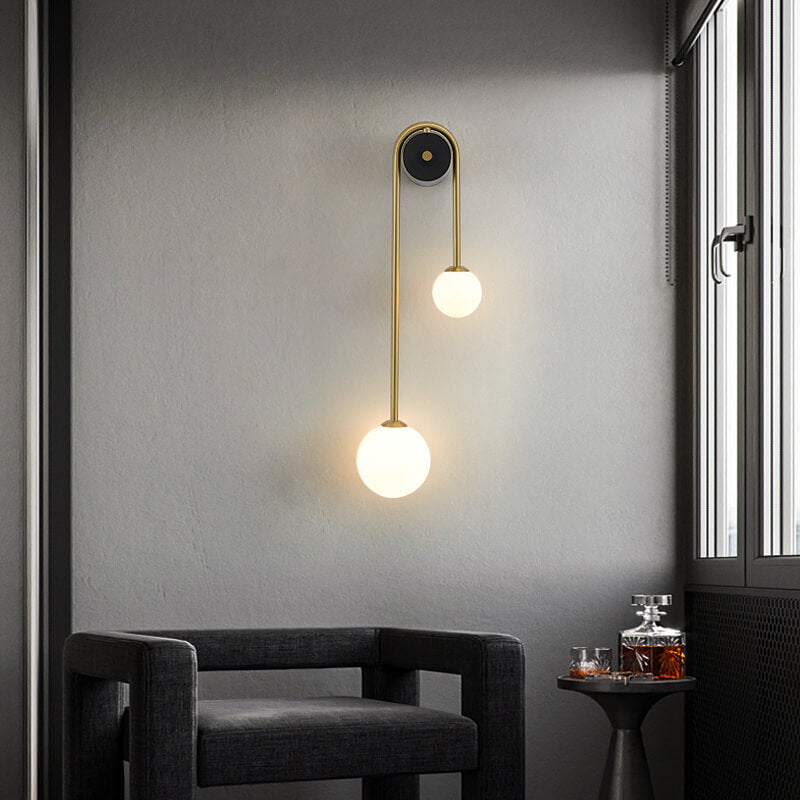 GlowLight | Elegante Wandleuchte mit 2 Glasschirmen für eine gemütliche Atmosphäre