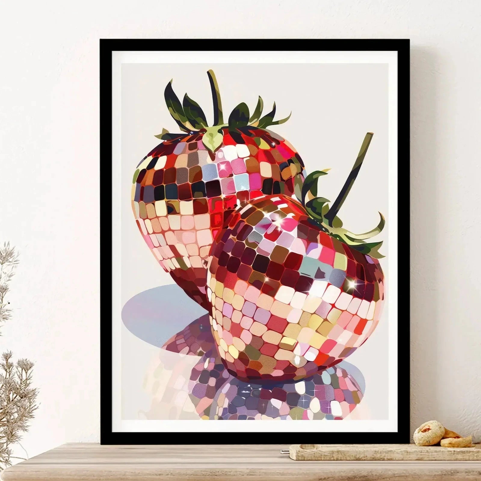 BerryGlitz | Wandposter mit glitzernder Erdbeere