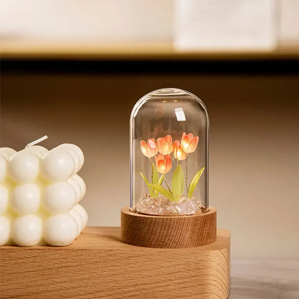 TulipLight | Handgefertigte niedliche Blumen-Tischlampe