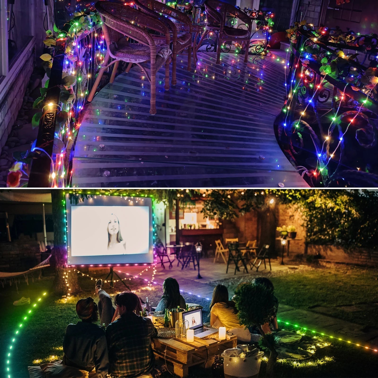 Festtagszauber | Mehrfarbige RGB Lichterkette für Weihnachten und Feiern