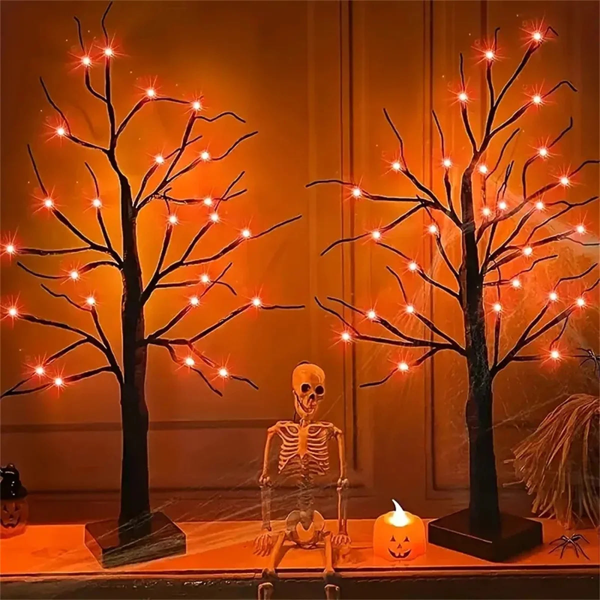 BirchTree | Halloween Tischlampe mit LED-Lichtern