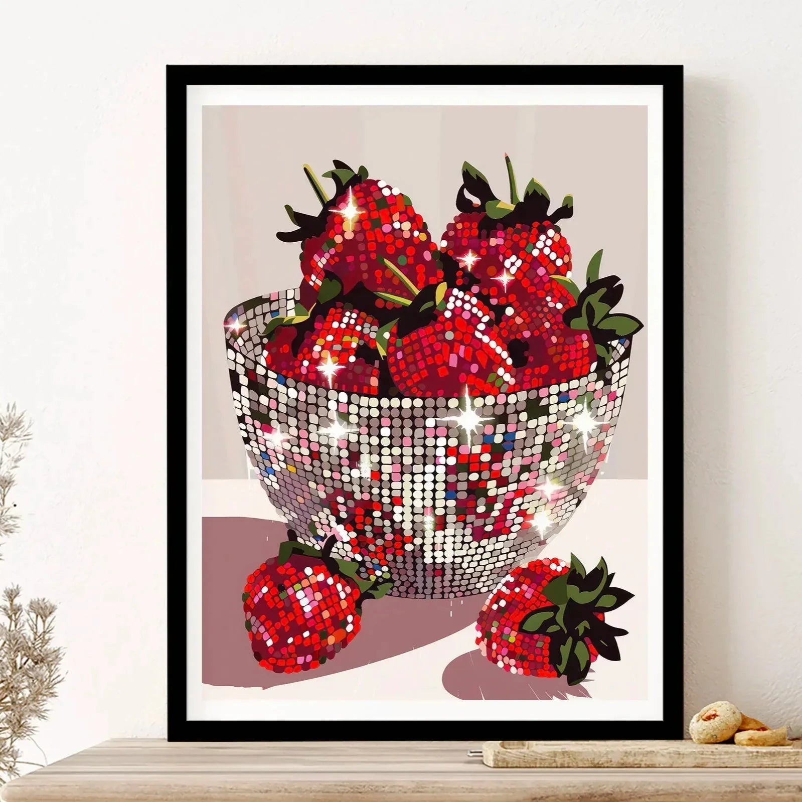 BerryGlitz | Wandposter mit glitzernder Erdbeere