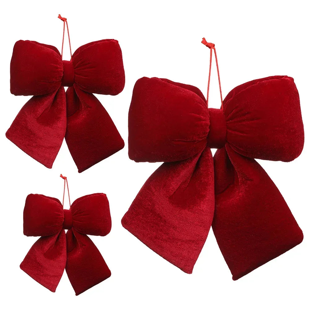 StrickLuxe | Rote Samtschleife für die Weihnachtsdekoration