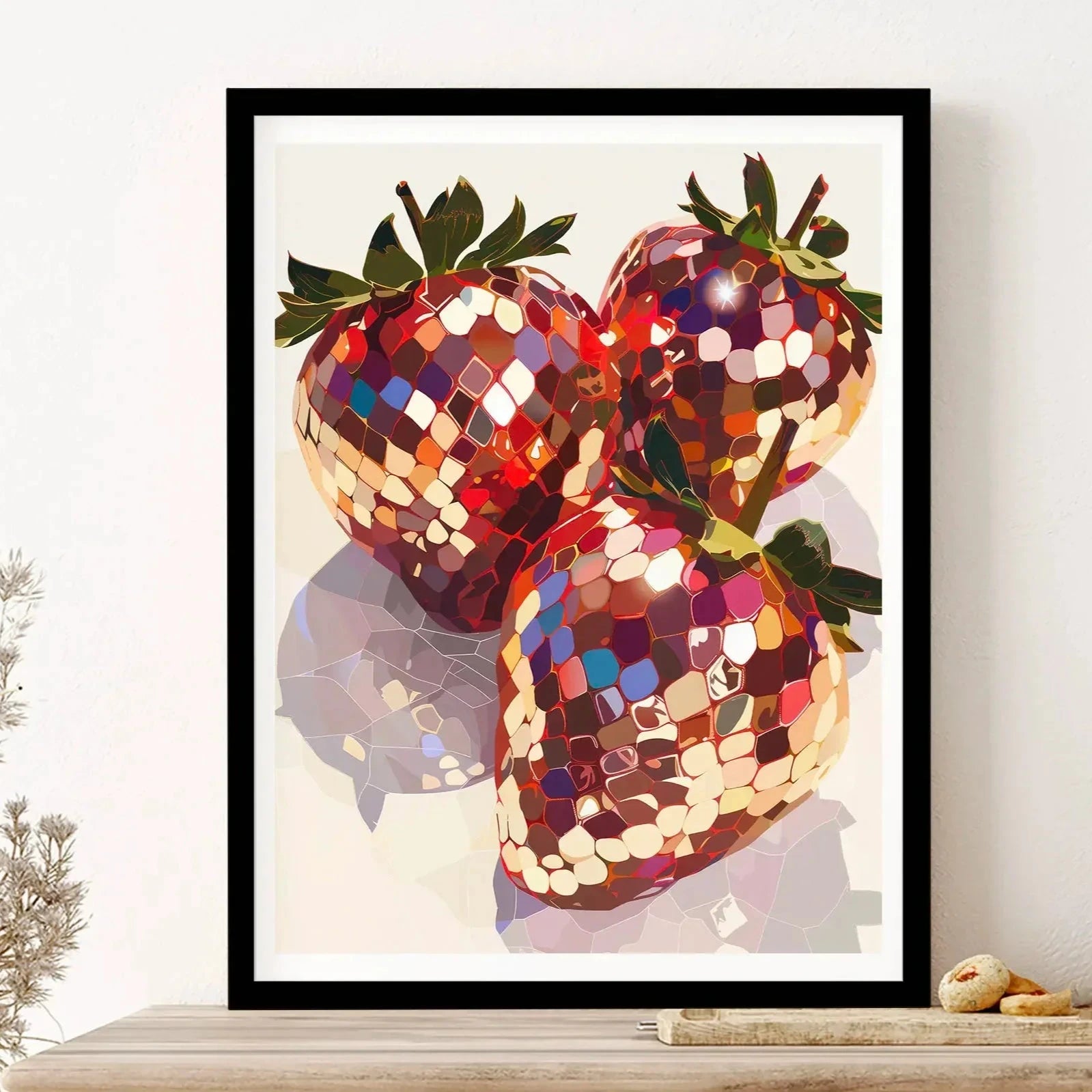 BerryGlitz | Wandposter mit glitzernder Erdbeere