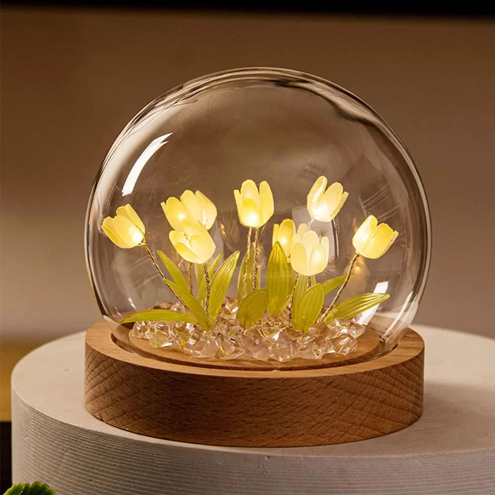 TulipLight | Handgefertigte niedliche Blumen-Tischlampe