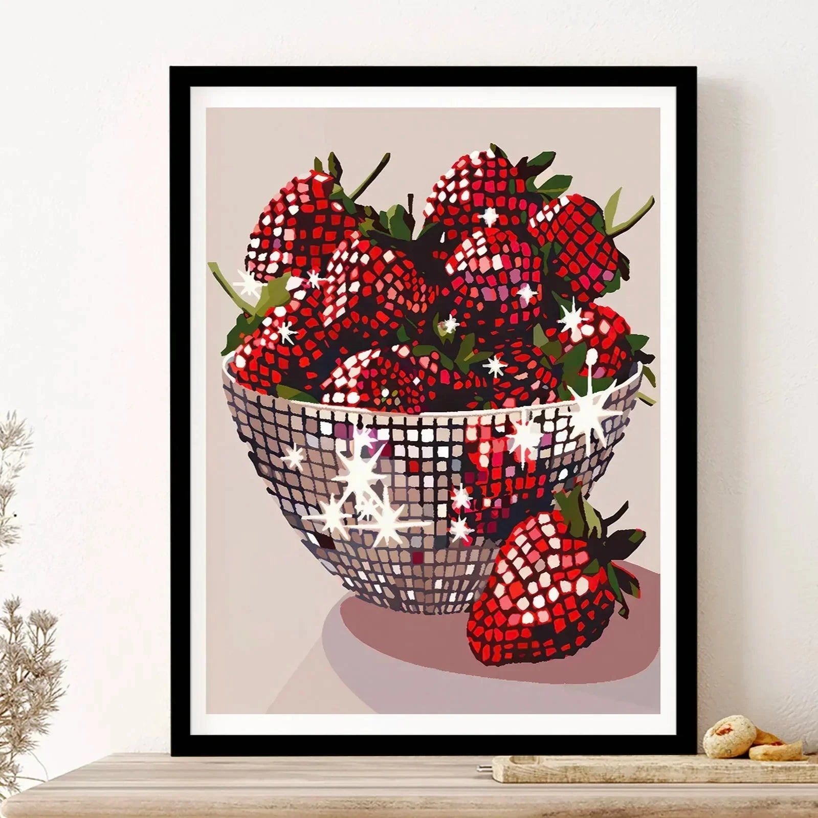 BerryGlitz | Wandposter mit glitzernder Erdbeere