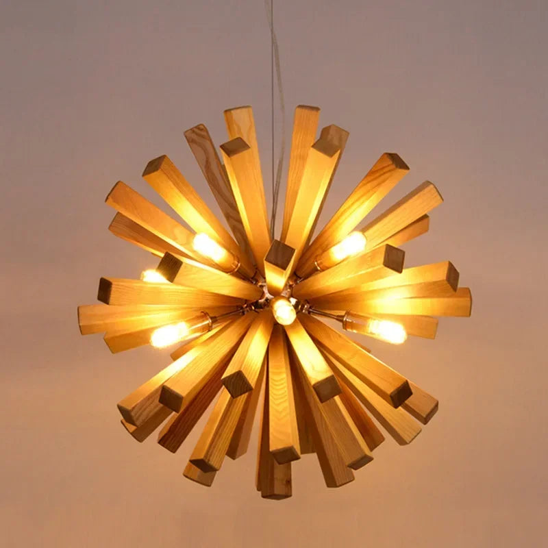 Dandelion | Elegante Holz Hängelampe im Wabi-Sabi-Stil