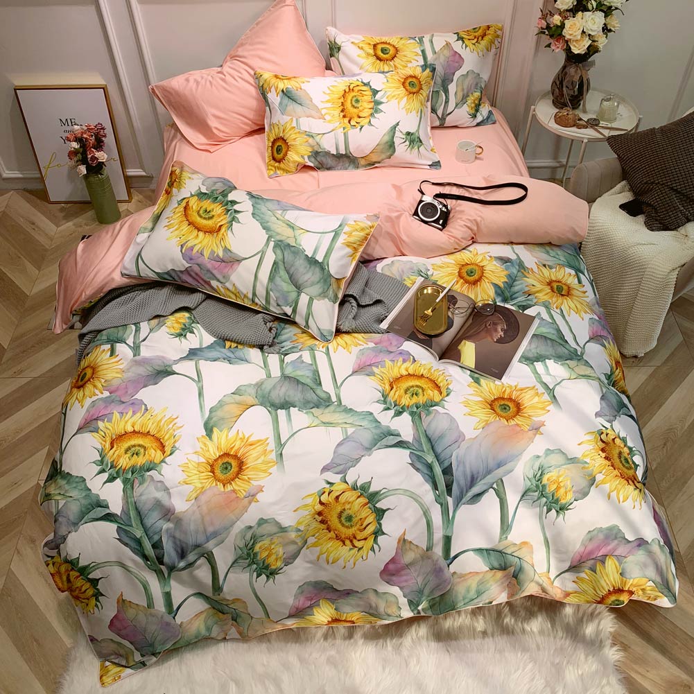 Sonnenblumenpracht | Luxuriöse Bettwäsche Set aus ägyptischer Baumwolle