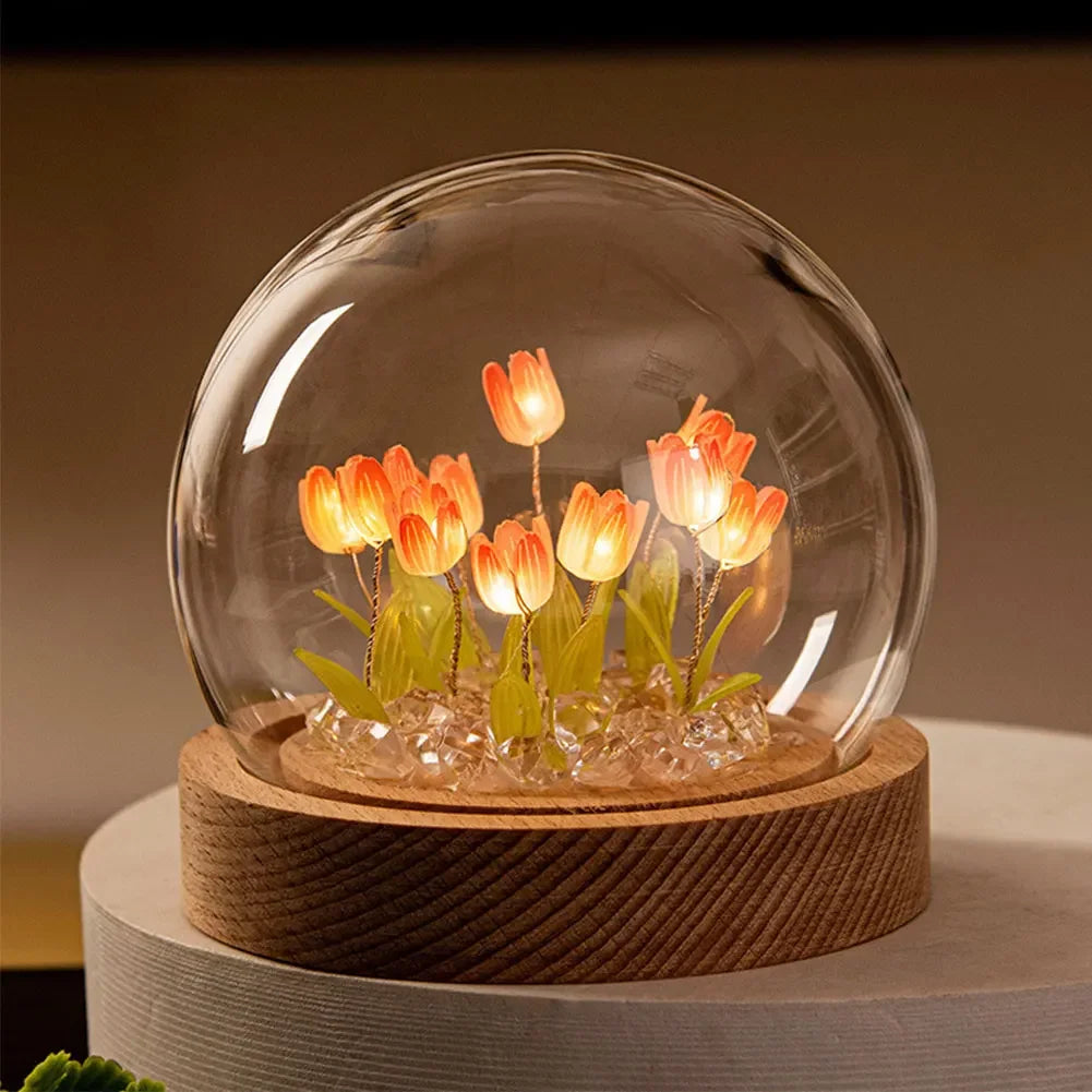 TulipLight | Handgefertigte niedliche Blumen-Tischlampe