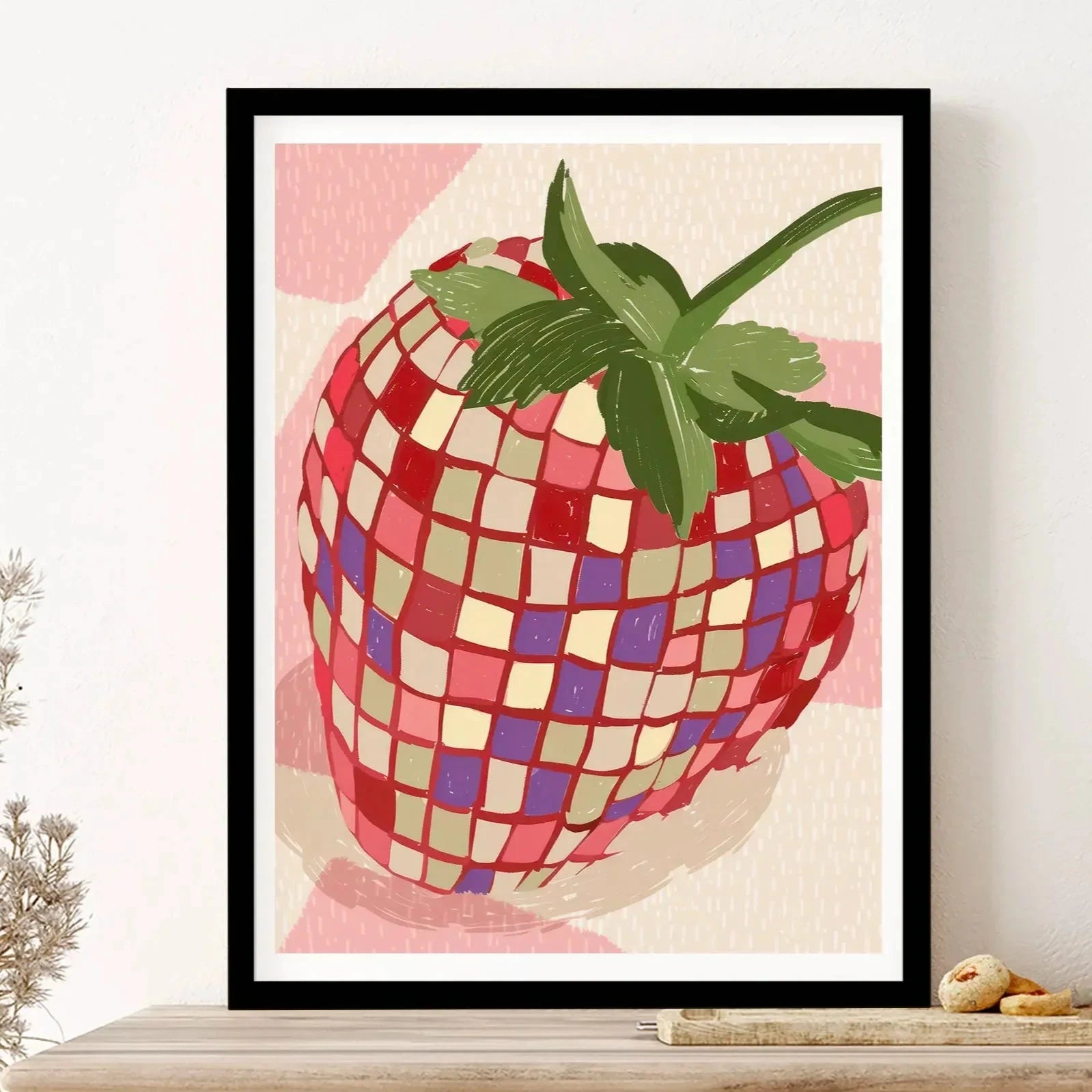 BerryGlitz | Wandposter mit glitzernder Erdbeere