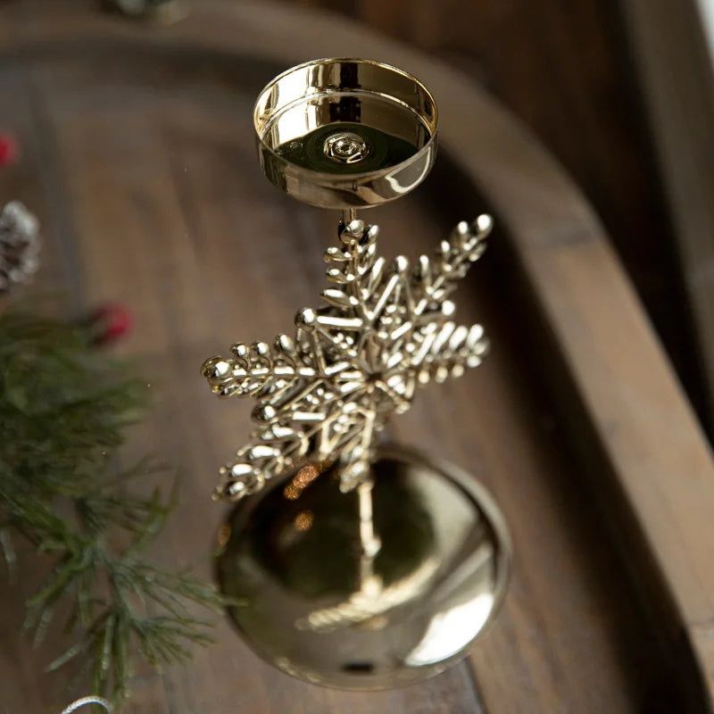 Sternenglanz | Goldene Stern- und Weihnaumsbaum Kerzenhalter