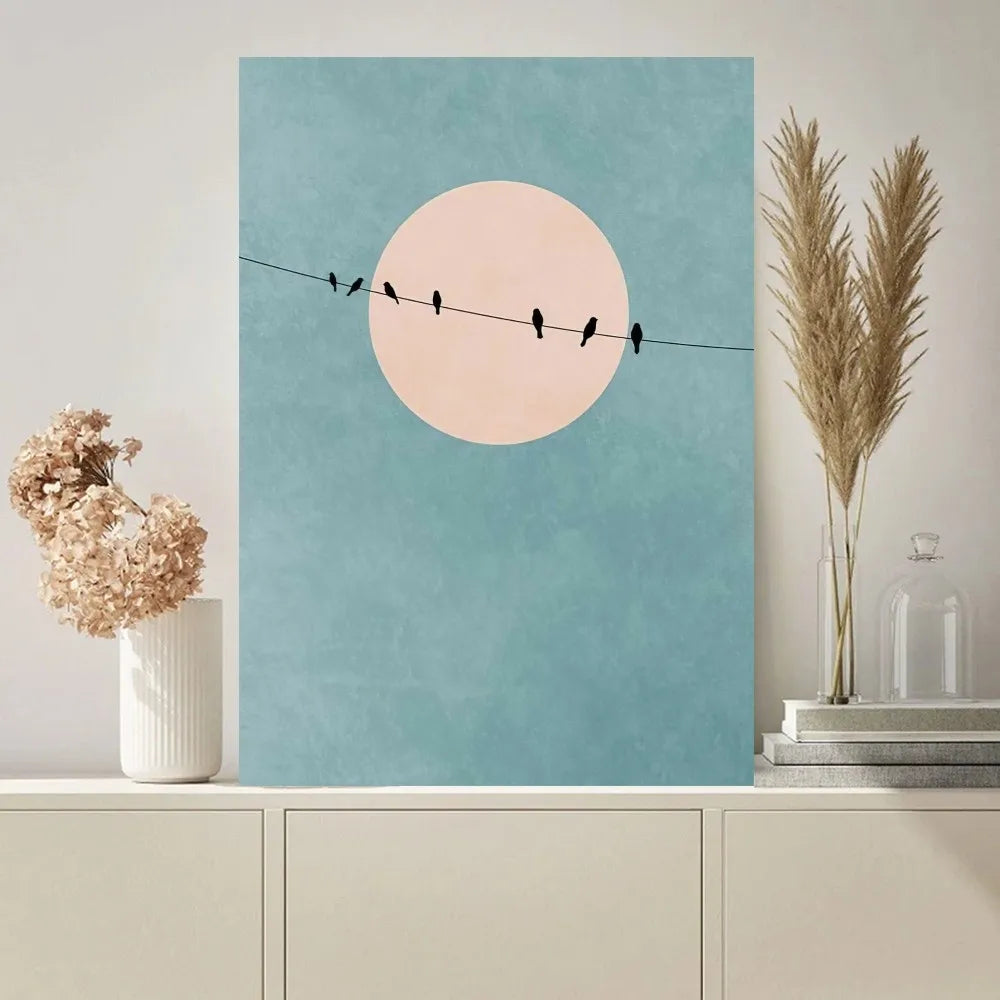 MoonGlow | Zeitlose minimalistische Leinwandkunst