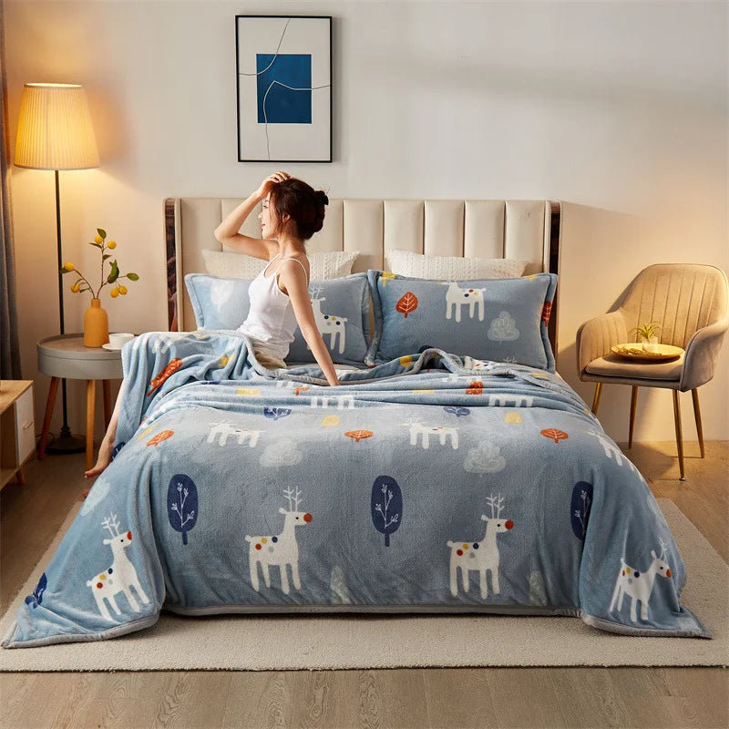 DreamyBlossom | Flauschige Decke mit buntem Blumenmuster