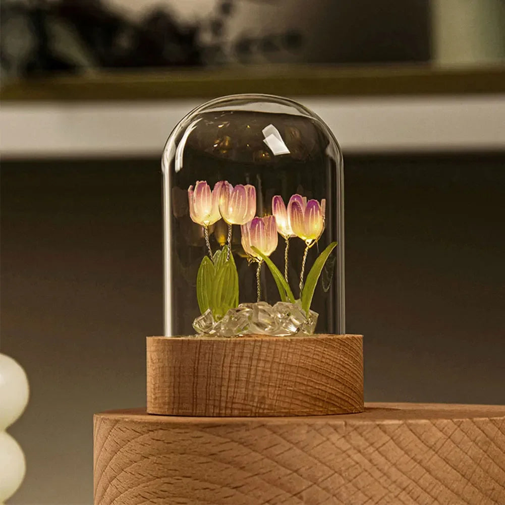 TulipLight | Handgefertigte niedliche Blumen-Tischlampe