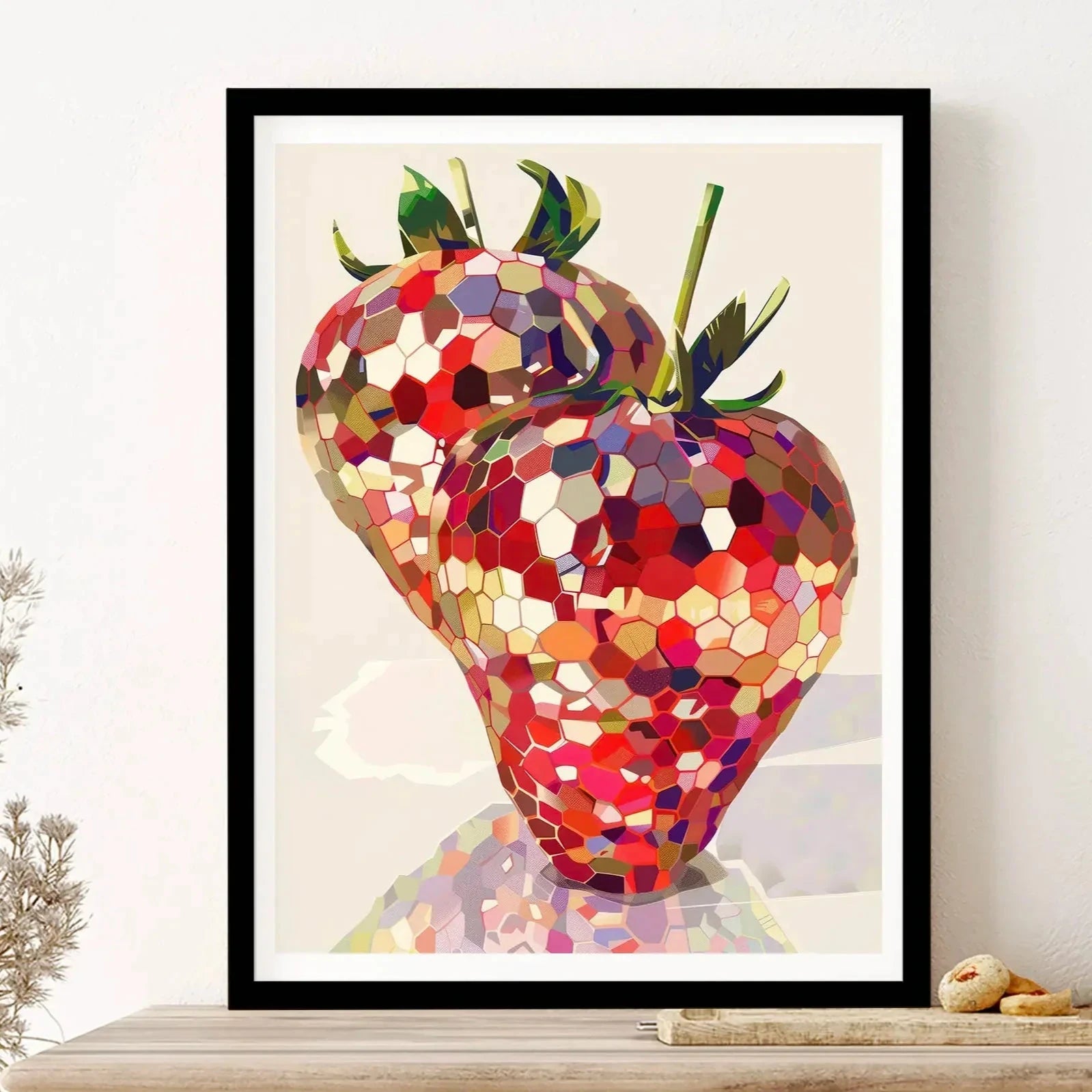 BerryGlitz | Wandposter mit glitzernder Erdbeere