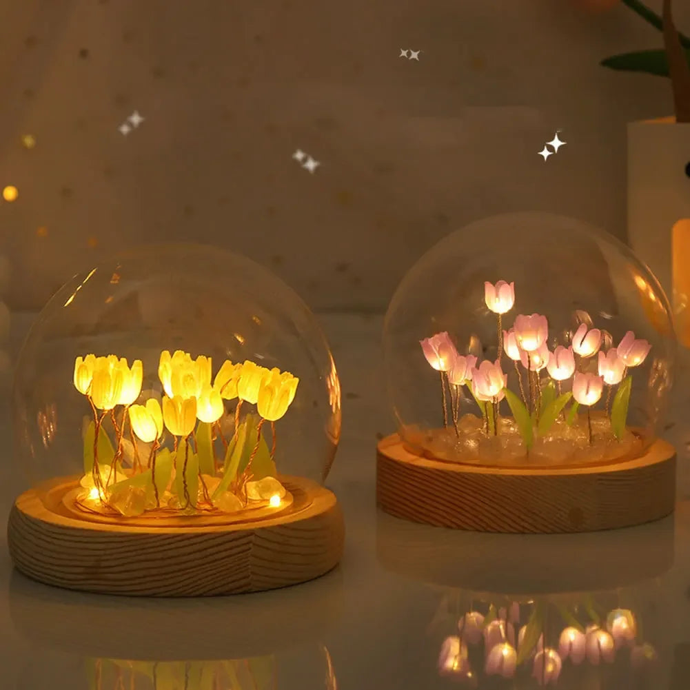 TulipLight | Handgefertigte niedliche Blumen-Tischlampe