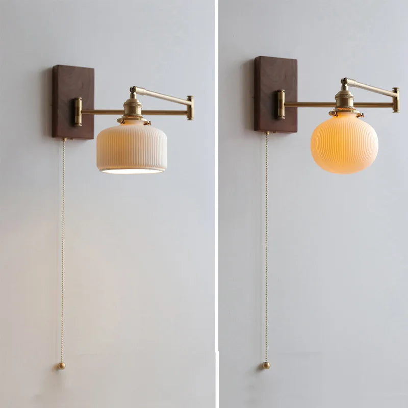 LumiCeramic | Keramik-Wandleuchte mit Holz