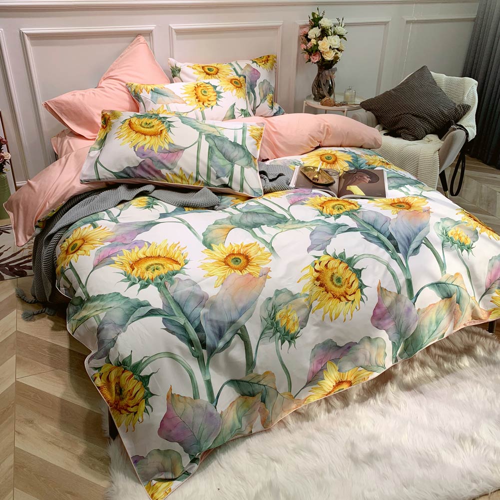 Sonnenblumenpracht | Luxuriöse Bettwäsche Set aus ägyptischer Baumwolle