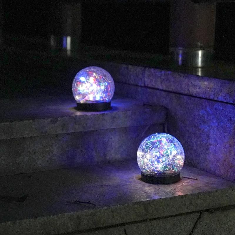 SphereLight | Wasserdichte Solar LED-Außenleuchte mit Pfirsichblüten
