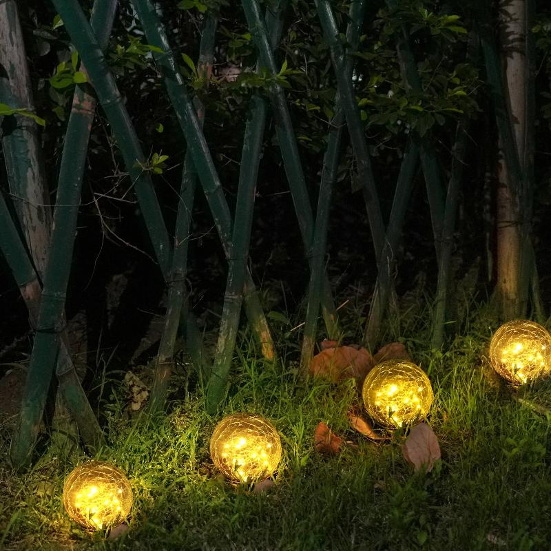 SphereLight | Wasserdichte Solar LED-Außenleuchte mit Pfirsichblüten