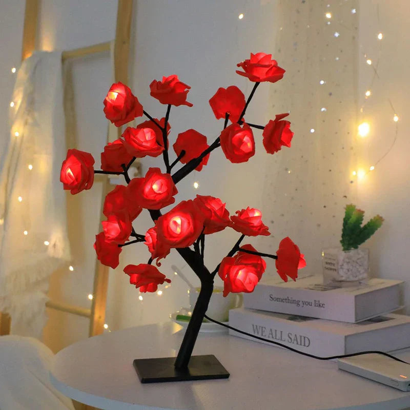 RosyLight | Elegante Tischlampe mit Rosen-Design